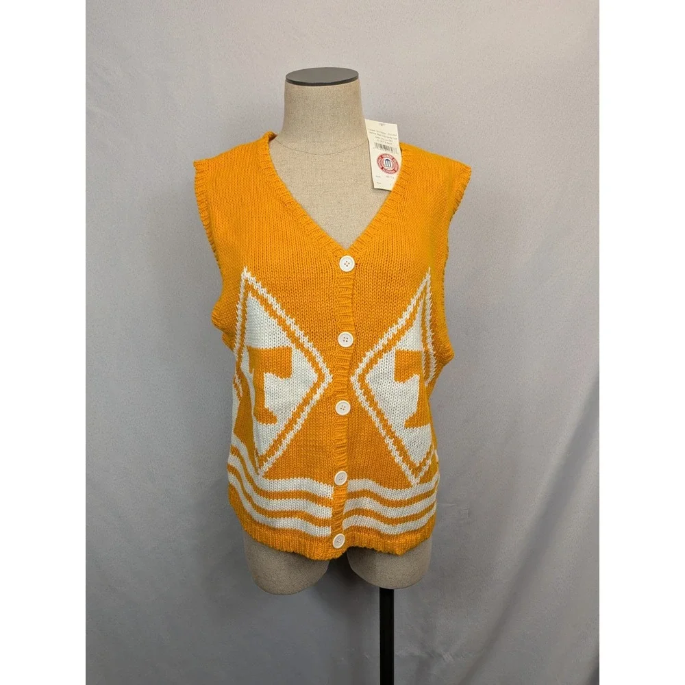 Vintage Castaways Tennessee Volunteers Sweater Vest Large Vols Knit‎ 90s NWT